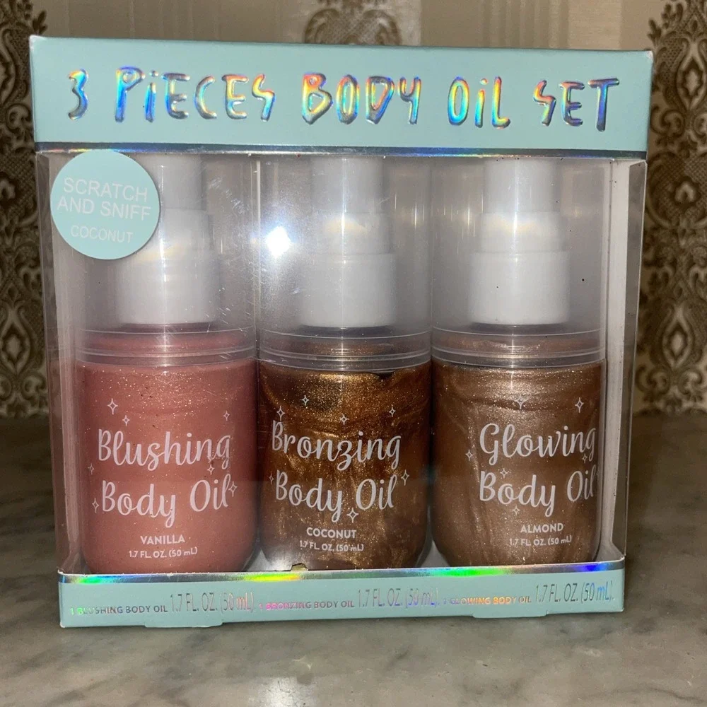 NIB New Body Oil‎ Set Y2K Scented Shimmer Mineral Oil Base